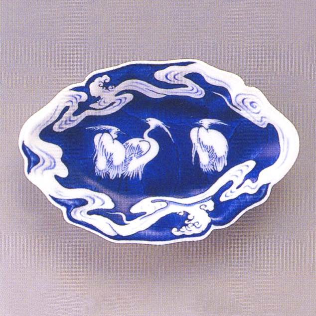 白鷺サギ絵皿(現川焼) ４客 白鷺サギ絵皿(現川焼) 4客 白鷺サギ絵皿(現川焼) 4客 白鷺サギ絵皿